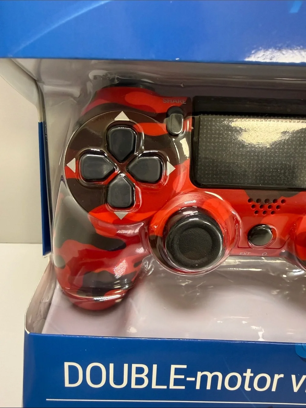 Wireless Red Camouflage Game Controller with Double-Motor Vibration